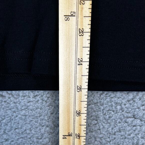 Quacker Factory Short Sleeve Pullover Shirt Black Blue Butterflies Size XS - Picture 5 of 8